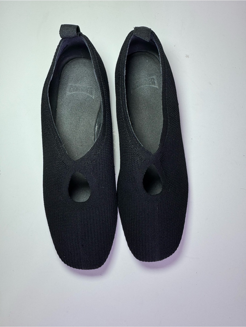 CAMPER Casi Myra Black Knit Keyhole Ballet Flats Shoes Size EU 37 / US 7โ